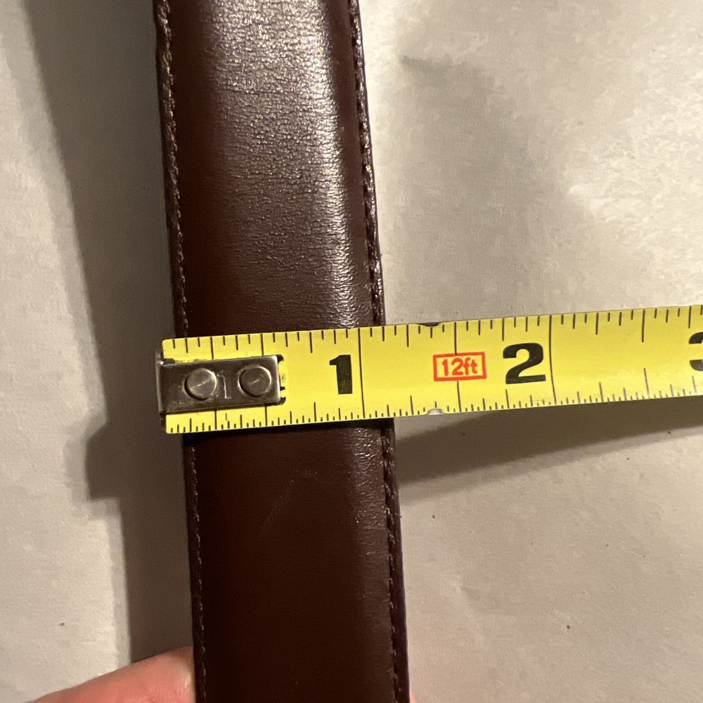 COACH Men's‎ Brown Burnished Cowhide Belt 5950 Brass Buckle Size : 40/100 - Picture 5 of 7